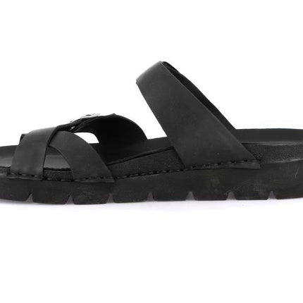 Grunland Sandali Infradito Uomo Doppia Fibbia in Pelle Nera CI3097 LERO NERO Grunland 