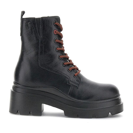 Anfibi Donna Combat Pelle Nero THAMI 5 220309 BLACK Stonefly 