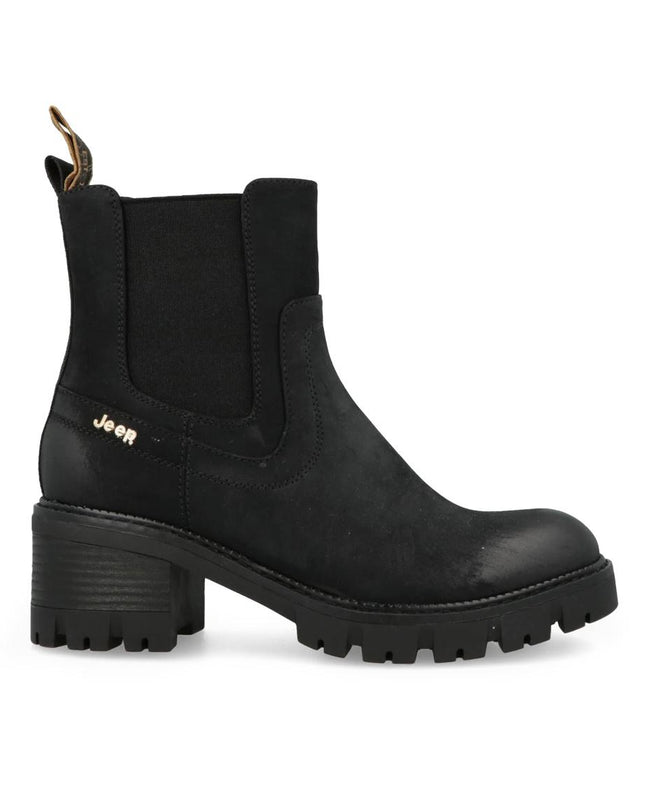 Jeep Stivaletti Donna con Tacco Nero RAVEN CHELSEA NBK BLACK Jeep Footwear 