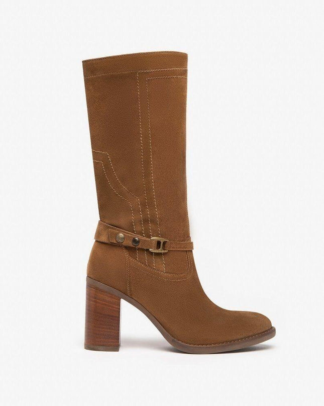 Nero Giardini Stivali Donna con Tacco in Camoscio Malto - MARIO SPATARELLA