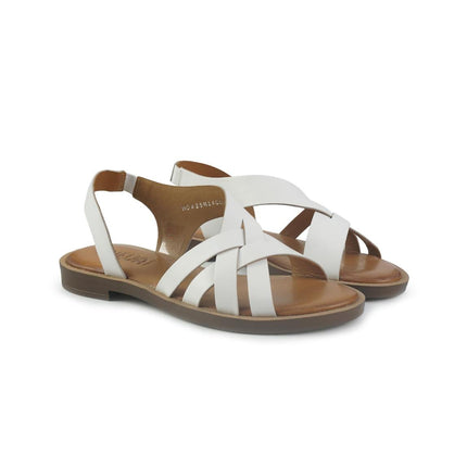 Vueva Sandali Flat Donna in Pelle Bianco - MARIO SPATARELLA