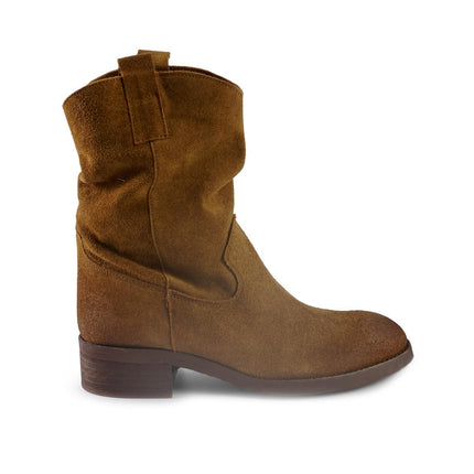 Stivaletti Donna Basso Tubolare in Camoscio Cuoio BL150 CUOIO Spatarella 