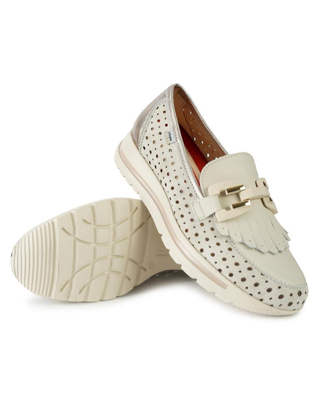 Callaghan Mocassini Donna in Pelle con Morsetto Bianco Off - MARIO SPATARELLA