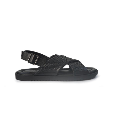 Vueva Sandalo Uomo in Pelle Intrecciata Nera MD640R12 BLACK Vueva 