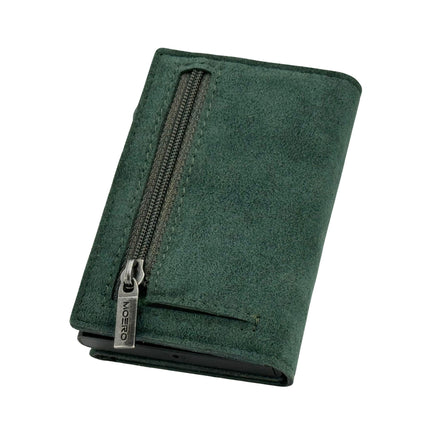 Moero Pro Alcantara Green Zip Portafoglio Slim - MARIO SPATARELLA