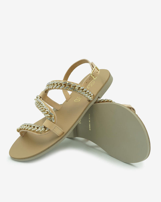 Sandali Bassi Donna in Pelle Naturale E1-089 NATURAL S.Piero 