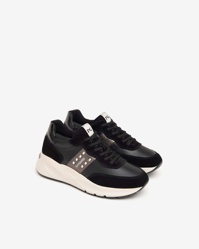 Sneakers Donna Zeppa Pelle Nero I411520D NERO 100 Nero Giardini 