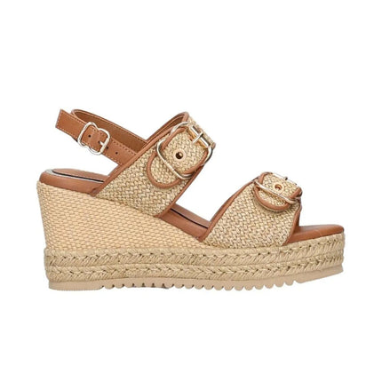 Jeep Sandalo Donna con Zeppa Platform in Tessuto Canvas Beige - MARIO SPATARELLA