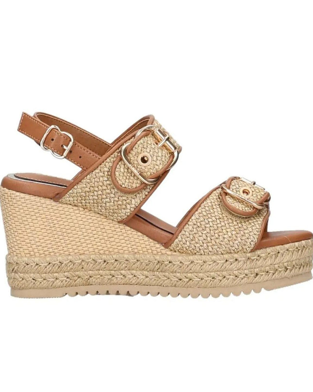 Jeep Sandalo Donna con Zeppa Platform in Tessuto Canvas Beige - MARIO SPATARELLA