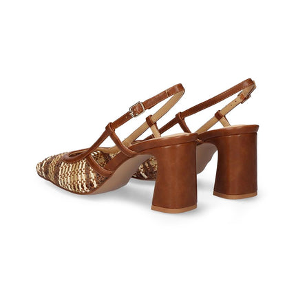 Exe Chanel Sling Back Donna Intrecciato Multi Cuoio 2514-2506 BROWN BEIGE Exe 