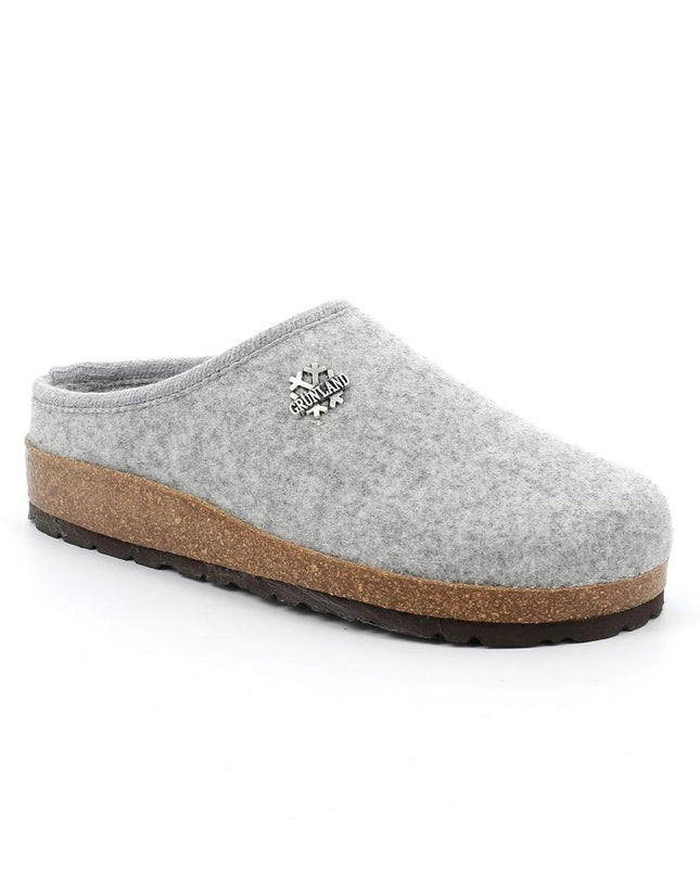 Pantofole Donna Feltro Lana Cenere - MARIO SPATARELLA