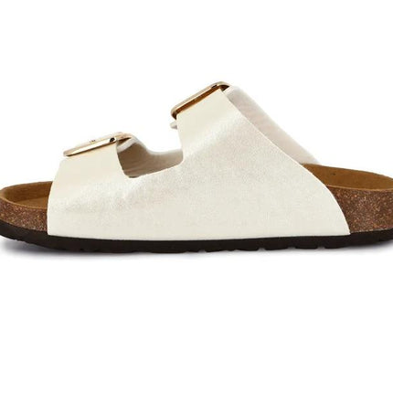 Grunland Sandali Donna Plantare Sughero Doppia Fibbia in Tessuto Bianco CB1802 ENNY GHIACCHIO Grunland 