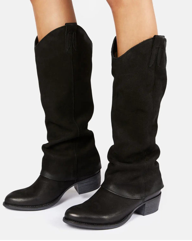 Texano Donna Camoscio Nero - MARIO SPATARELLA