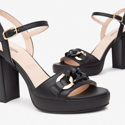 Nero Giardini Sandali Donna Tacco Alto e Plateau in Pelle Nero E513350D NERO 100 Nero Giardini 
