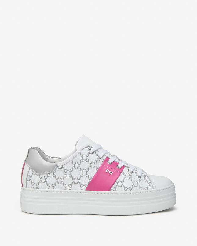 Sneakers Donna in Pelle Bianca E409955D BIANCO 707 Nero Giardini 