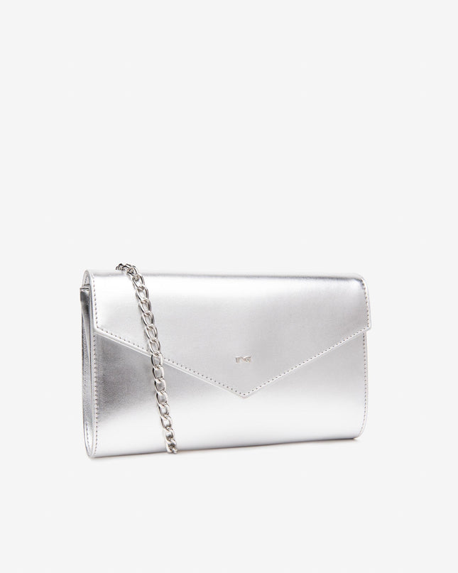 Nero Giardini Pochette Busta Clutch Donna Laminato Argento E543903DE ARGENTO 700 Nero Giardini Borse 