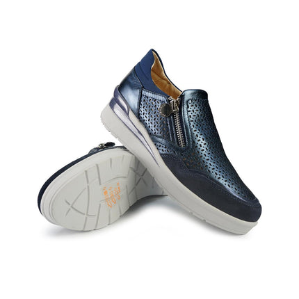 Stonefly Mocassino Sneakers Donna in Pelle Blu 220735 CREAM NAVY Stonefly 