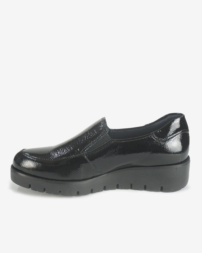 Mocassini Slipon Donna Zeppa Nero 89878 HAMAN BLACK Callaghan 