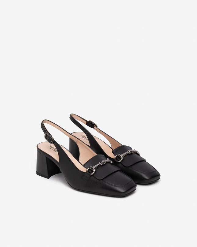 Nero Giardini Chanel con Tacco in Pelle Nera E512320D NERO 100 Nero Giardini 
