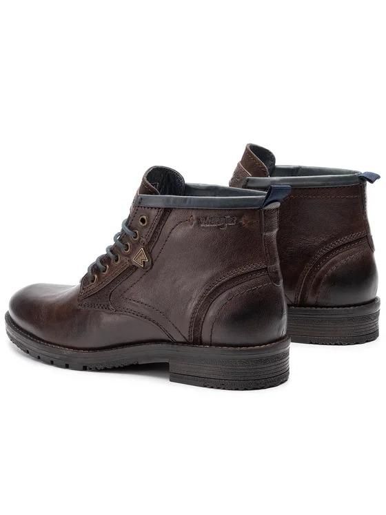 Stivaletti Uomo Pelle Marrone BOOGIE MID MORO Wrangler 