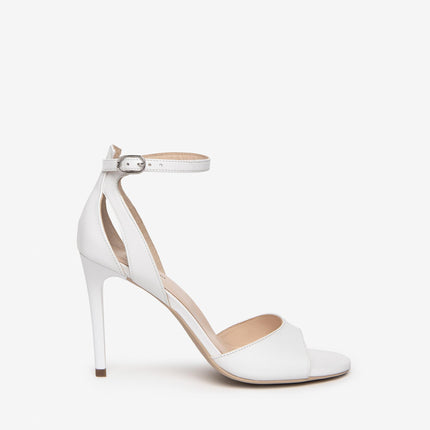 Sandali in Pelle Bianca con Tacco a Spillo E307261DE BIANCO 707 Nero Giardini 