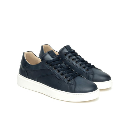 NeroGiardini Sneakers Bassa Uomo in Pelle Blu - MARIO SPATARELLA