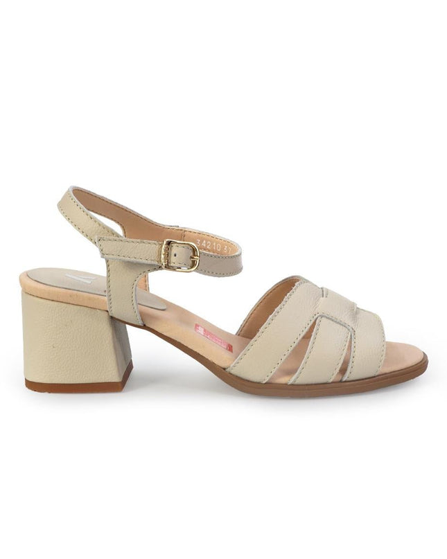 Callaghan Sandali Donna con Tacco in Pelle Avorio Beige - MARIO SPATARELLA