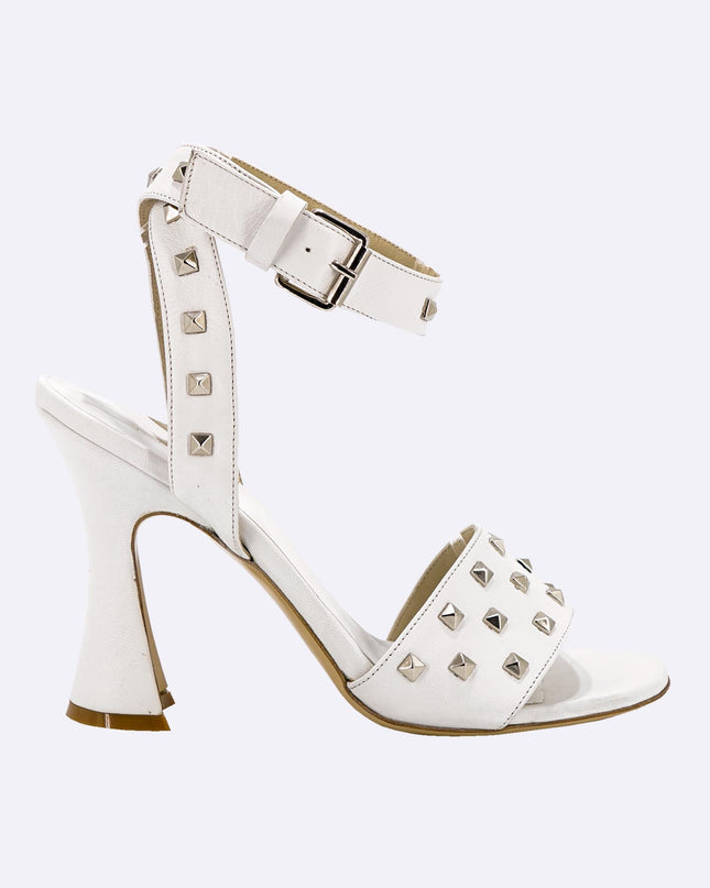 Sandali Donna in Pelle Bianco con Tacco Alto Rocchetta ROCK 3 BIANCO Tattoo 