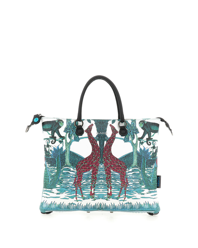 Gabs Borsa Convertibile e Trasformabile con Tracolla in Pelle Fantasia Jungle Tanzania G3 PLUS TG M JUNGLE TANZANIA Gabs 