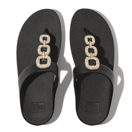 FitFlop Sandali Donna Infradito Nero con Strass HX2-001 FINO CRYSTAL BLACK FitFlop 