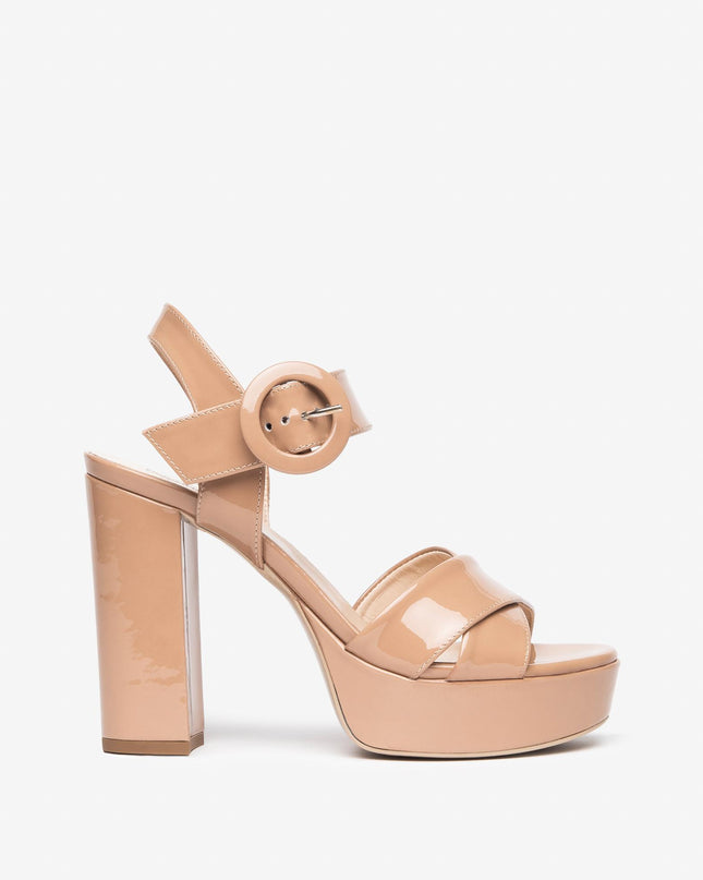 Nero Giardini Sandali Donna con Tacco Alto in Vernice Nude - MARIO SPATARELLA