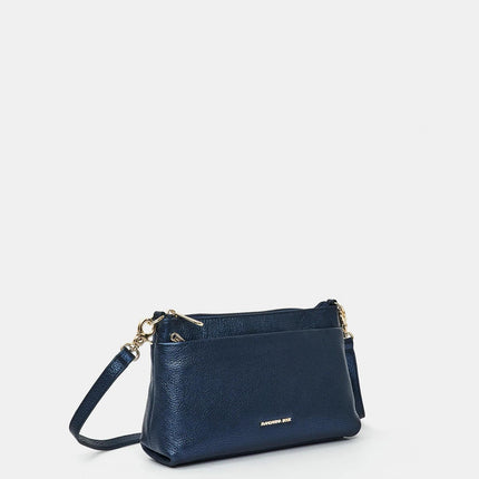Mandarina Duck Borsa Pochette Donna con Tracolla in Pelle Blu Metal OYT03 MELLOW METAL BLUE INDIGO Mandarina Duck 