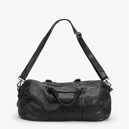 Biba Borsone da Viaggio in Pelle Nero con Tracolla - MARIO SPATARELLA