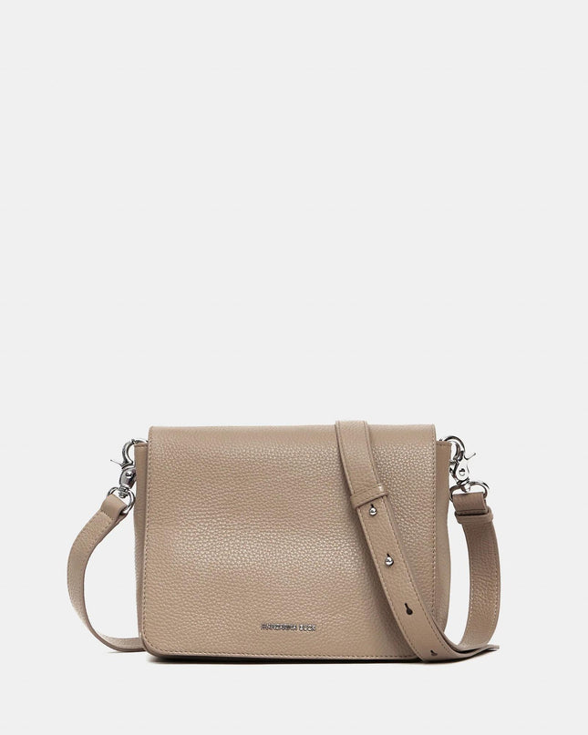 Mandarina Duck Borsa in Pelle Taupe con Patta e Tracolla FZT69 MELLOW LEATHER TAUPE Mandarina Duck 