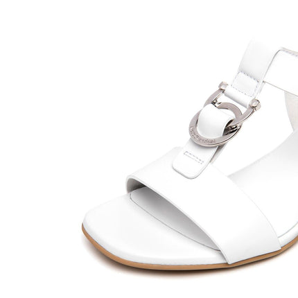 Nero Giardini Sandali Donna con Tacco in Pelle Bianca - MARIO SPATARELLA