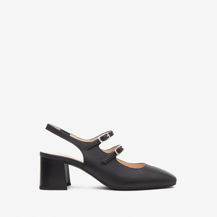 Nero Giardini Chanel con Tacco in Pelle Nera E512321D NERO 100 Nero Giardini 