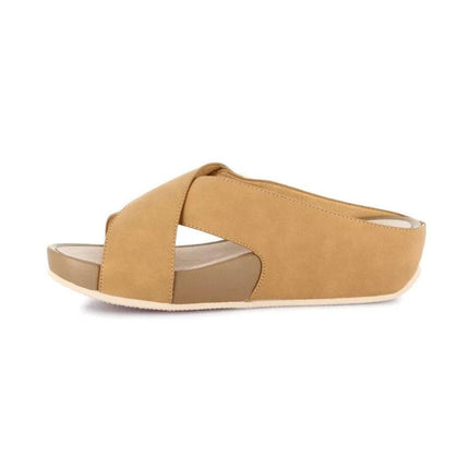 Grunland Sandalo Donna Ciabatta Confort con Velcro in Tessuto Cuoio - MARIO SPATARELLA