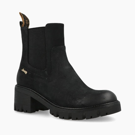 Jeep Stivaletti Donna con Tacco Nero RAVEN CHELSEA NBK BLACK Jeep Footwear 