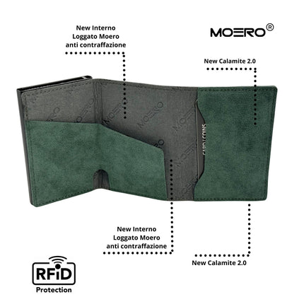 Moero Pro Alcantara Green Zip Portafoglio Slim - MARIO SPATARELLA