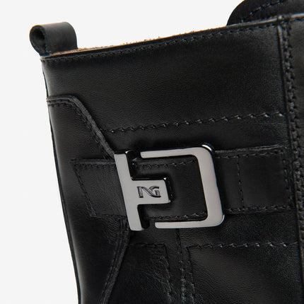 Nero Giardini Anfibi Donna in Pelle Nero - MARIO SPATARELLA