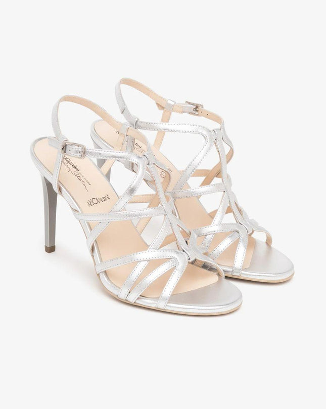 Nero Giardini Sandali Donna con Tacco Alto Stiletto in Pelle Argento E615621DE ARGENTO 700 Nero Giardini 