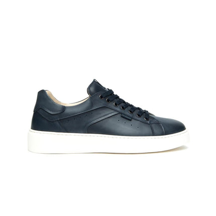 NeroGiardini Sneakers Bassa Uomo in Pelle Blu - MARIO SPATARELLA