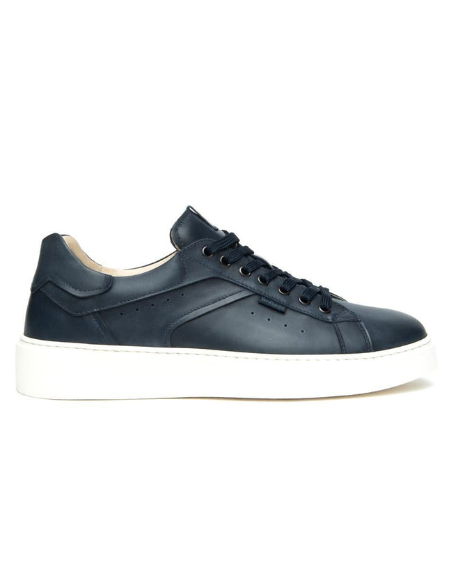 NeroGiardini Sneakers Bassa Uomo in Pelle Blu - MARIO SPATARELLA