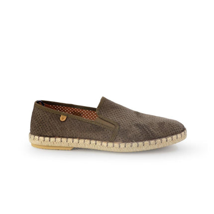 Espadrillas Verbenas Bassa da Uomo in Camoscio Microforato Taupe TOM HOLE TAUPE Verbenas 