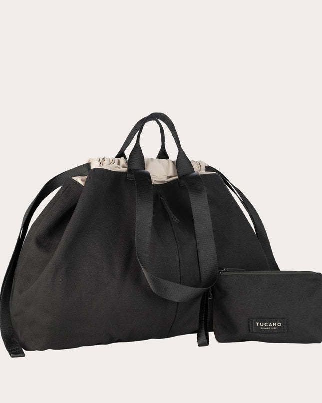 Borsa Shopper Large Unisex in Canvas Nero CARRY SHOPPER LARGE BLACK Tucano 
