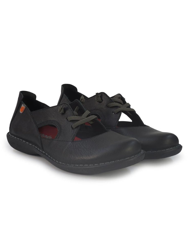 Jungla Ballerina Donna con Lacci in Pelle Nera 8154 BLACK Jungla 