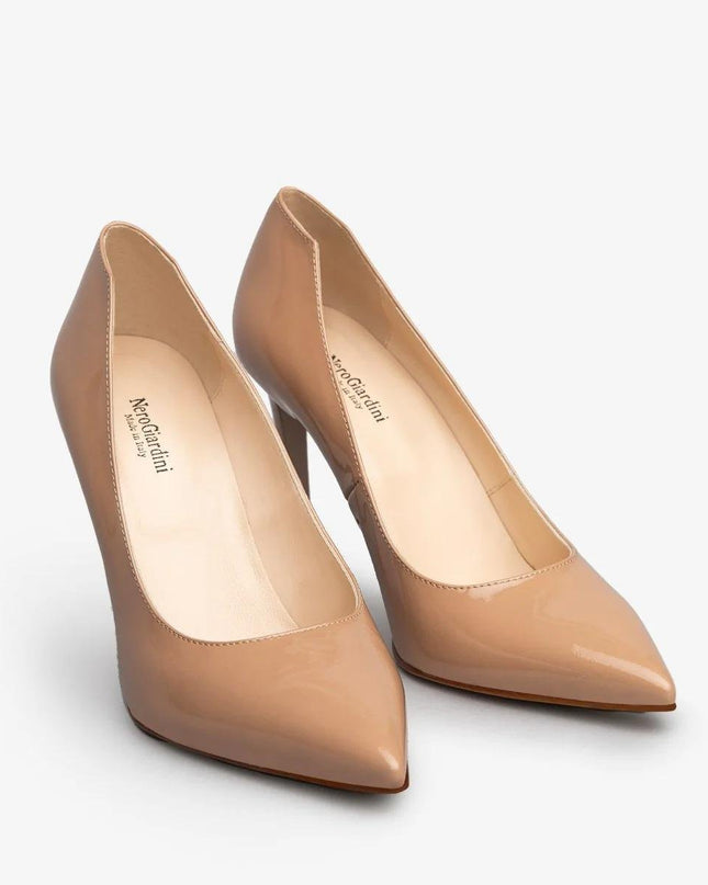 Nero Giardini Decollete Tacco a Spillo in Vernice Nude - MARIO SPATARELLA