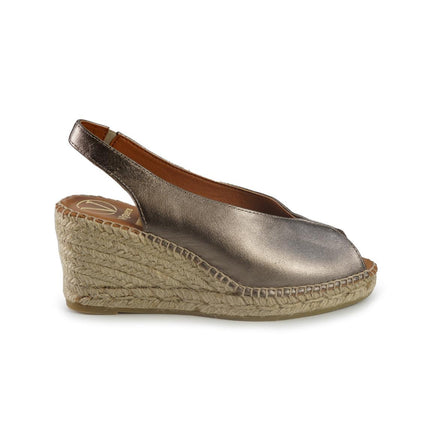 Viguera Espadrillas Alta in Pelle Lminato Fumo 2127 FUMO Viguera 