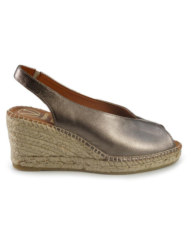 Viguera Espadrillas Alta in Pelle Lminato Fumo 2127 FUMO Viguera 