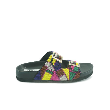 Sandali Doppia Fibbia con Plantare 963005 BLACK Inuovo 